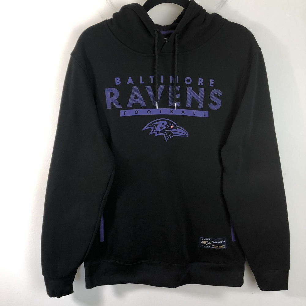 Baltimore Ravens NFL Team Apparel Hoodie Mens Sz M Black Purple